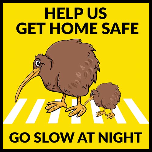 kiwi road sign